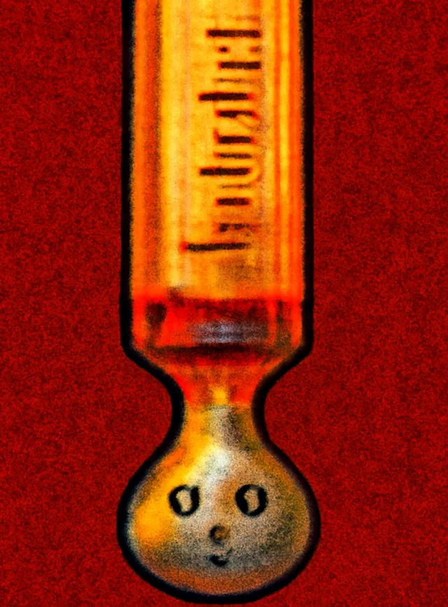 a deep-fried, oversaturated thermal-paste syringe with a small grey paste blob for a face, the PASTE mascot